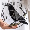 Stained Glass Black Crow Window Hanging Suncatcher, Art Wall Home Decor,  Spooky Decor, Bird Suncatcher